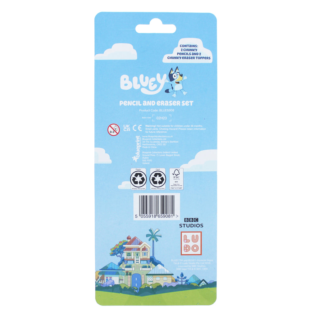 Bluey Pencil & Eraser Set